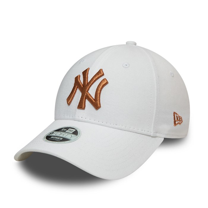New York Yankees Metallic Naiset 9FORTY Lippis Valkoinen - New Era Lippikset Halpa hinta FI-459708